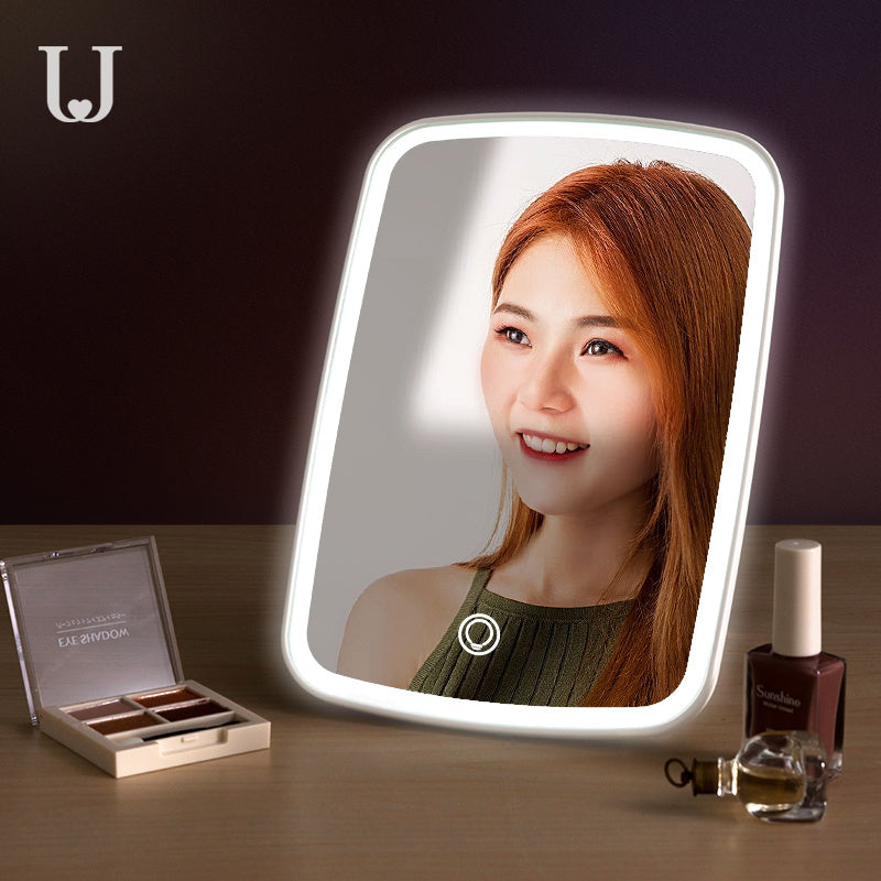 Intelligent Portable Desktop Ladies Makeup Light Adjustable Women Girls Rectangle Mirrors.