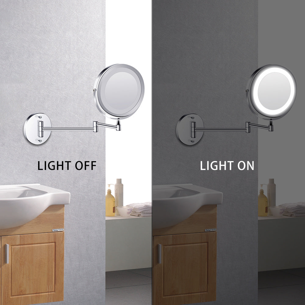Bathroom Vanity Mirror Led With Lamp Folding Double-Sided Wall-Mounted 7-Inch Fill Light Mirror