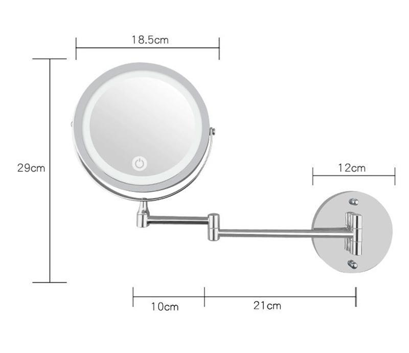 Bathroom Vanity Mirror Led With Lamp Folding Double-Sided Wall-Mounted 7-Inch Fill Light Mirror