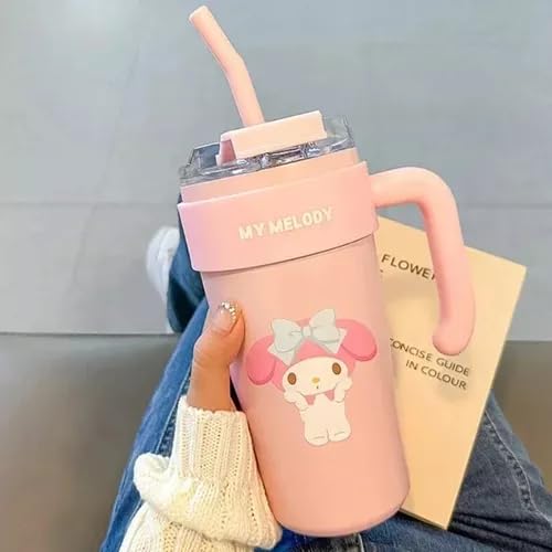 Stainless Steel Insulated Tumbler with Handle & Straw - 860ml, Leak-Proof, Double Wall Vacuum, Dishwasher Safe