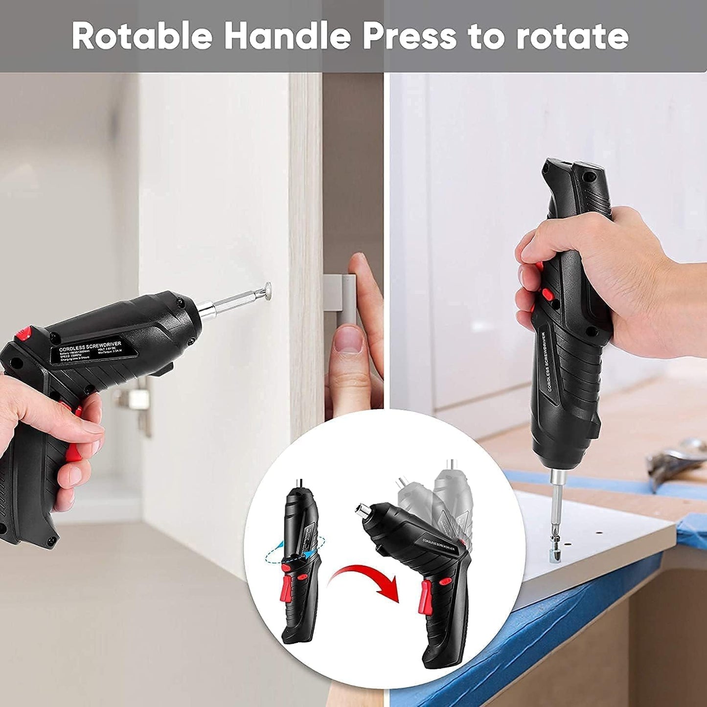 47-in-1 Electric Screwdriver Kit | USB Rechargeable Cordless Mini Drill Driver for Home Improvement