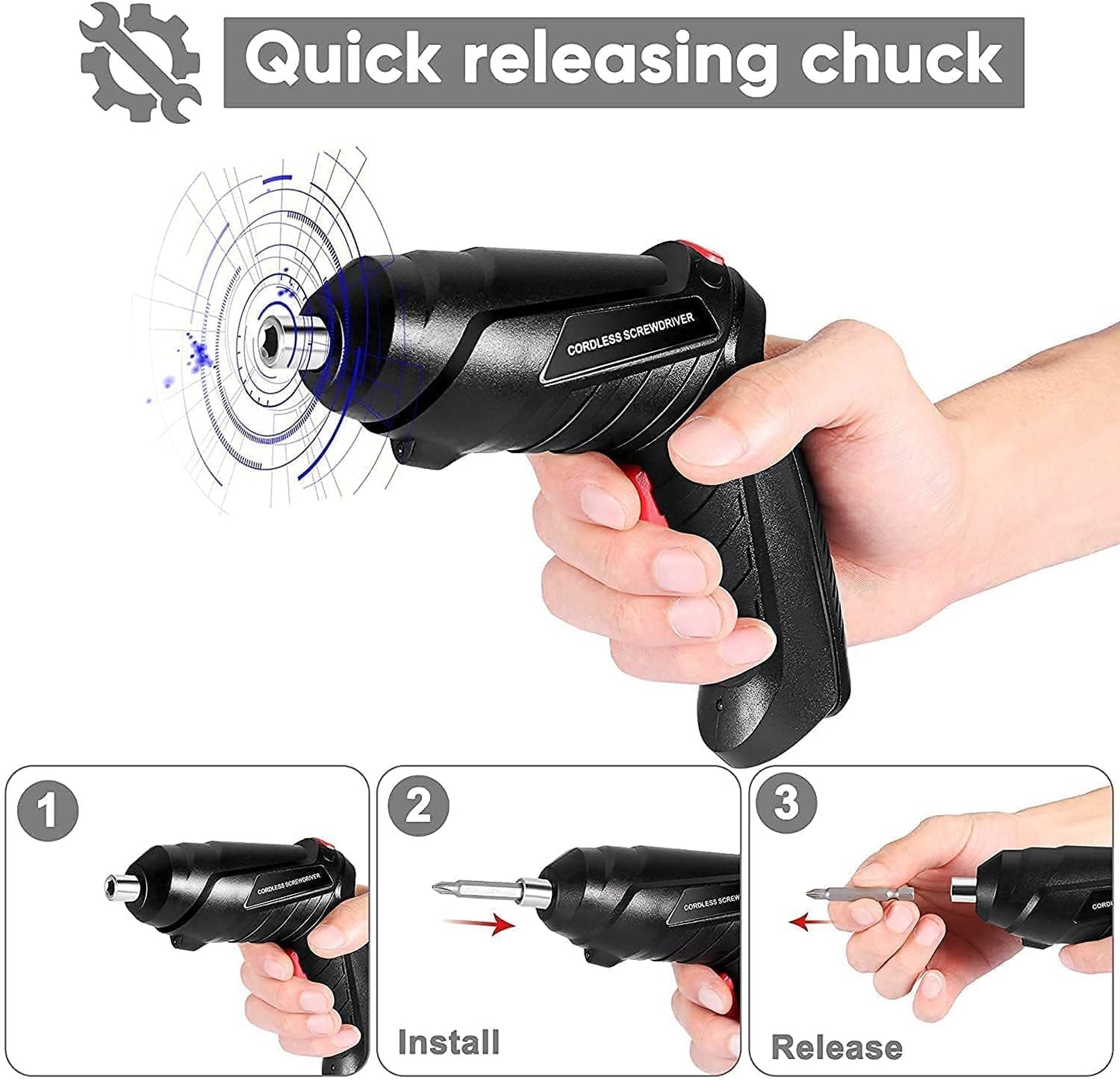 47-in-1 Electric Screwdriver Kit | USB Rechargeable Cordless Mini Drill Driver for Home Improvement