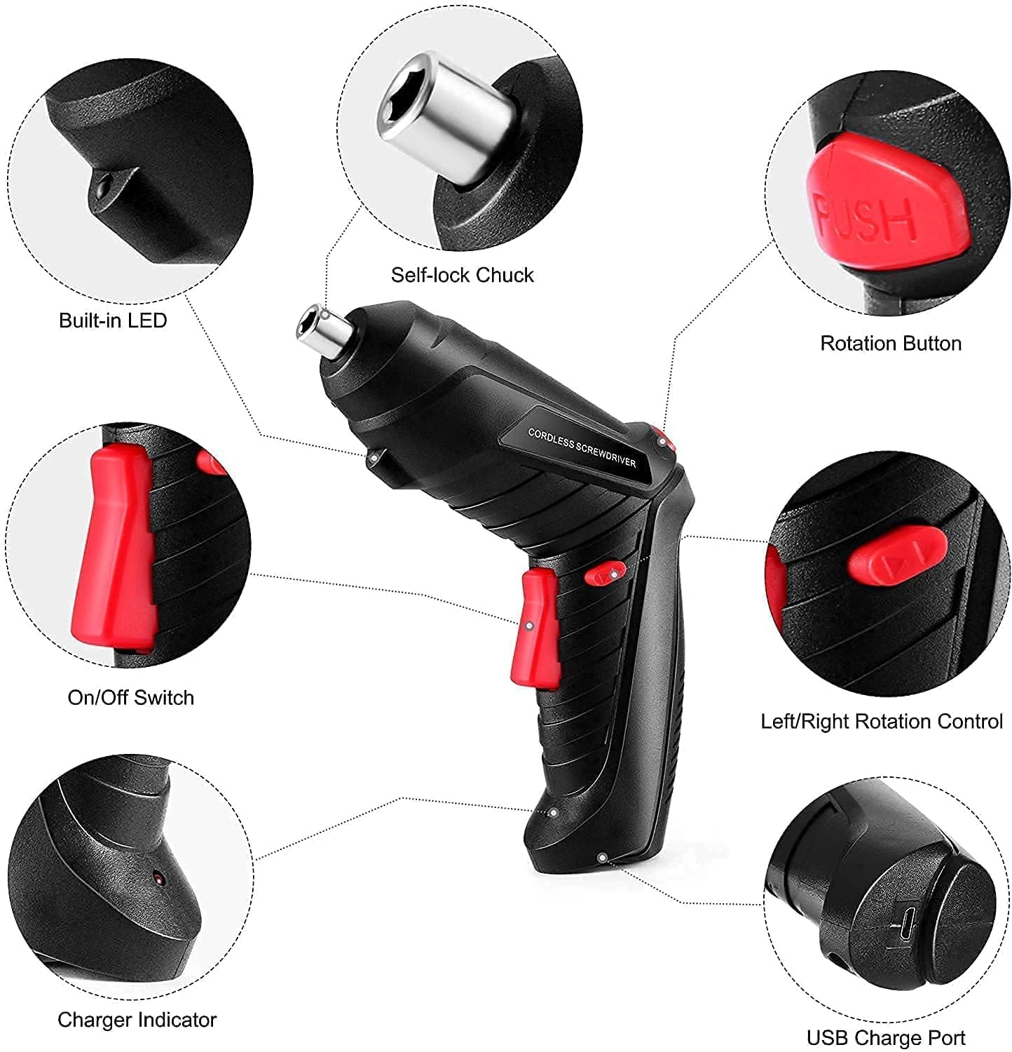 47-in-1 Electric Screwdriver Kit | USB Rechargeable Cordless Mini Drill Driver for Home Improvement