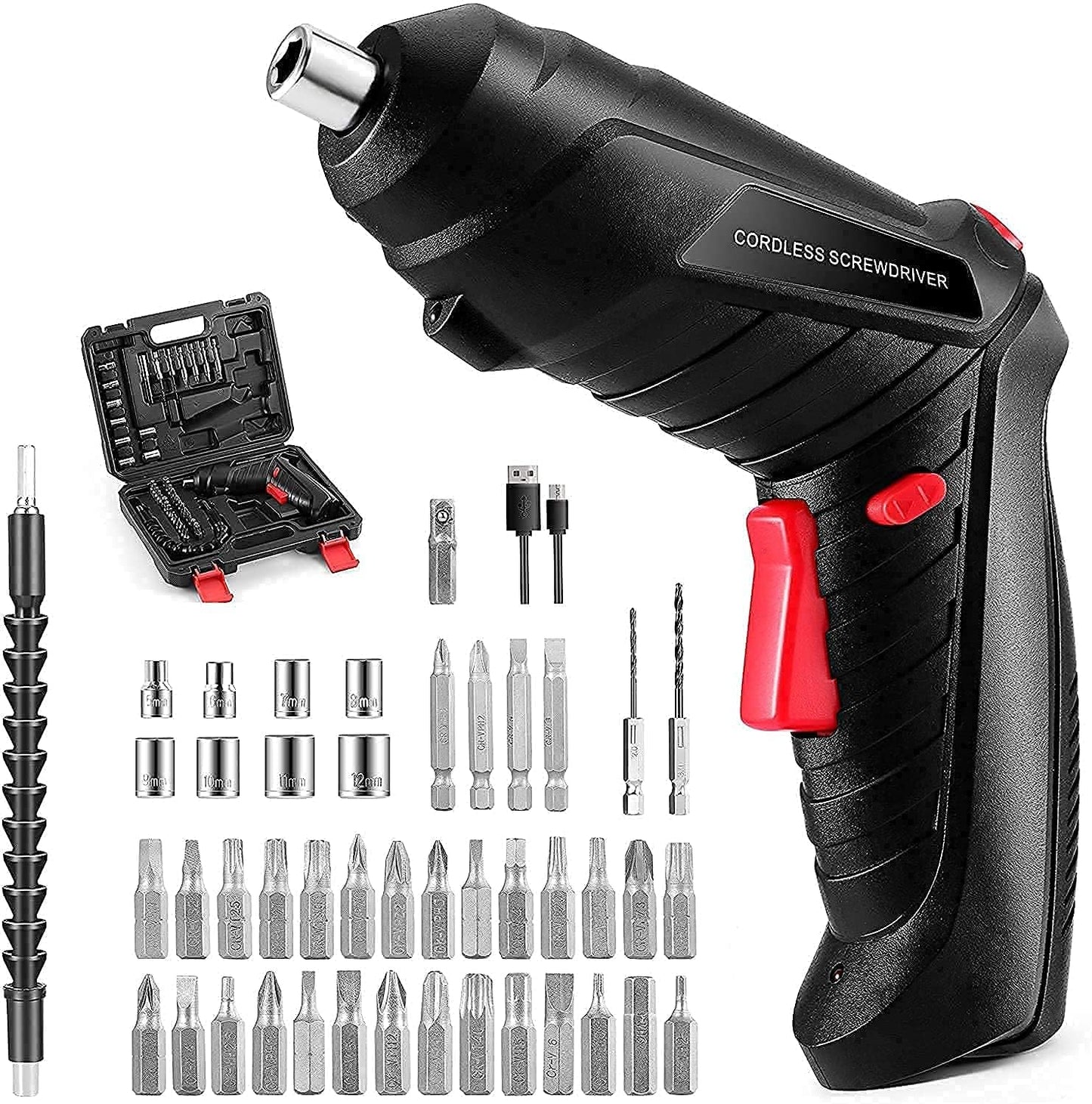 47-in-1 Electric Screwdriver Kit | USB Rechargeable Cordless Mini Drill Driver for Home Improvement