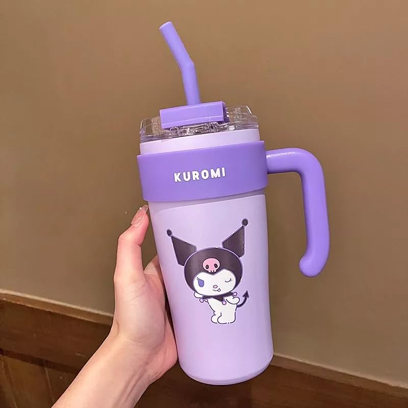 Stainless Steel Insulated Tumbler with Handle & Straw - 860ml, Leak-Proof, Double Wall Vacuum, Dishwasher Safe