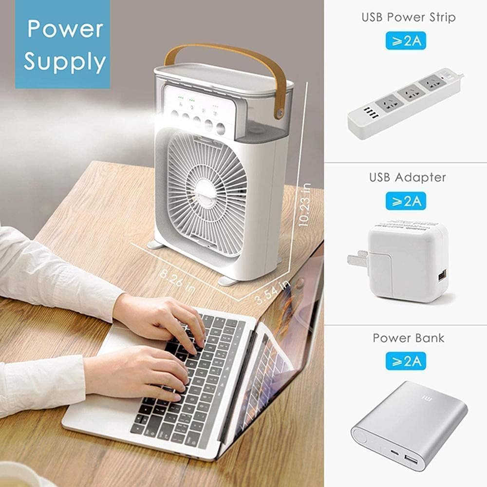 Mini Portable Air Cooler | 3-in-1 Arctic Fan with 7-Color LED, Timer & Adjustable Speeds