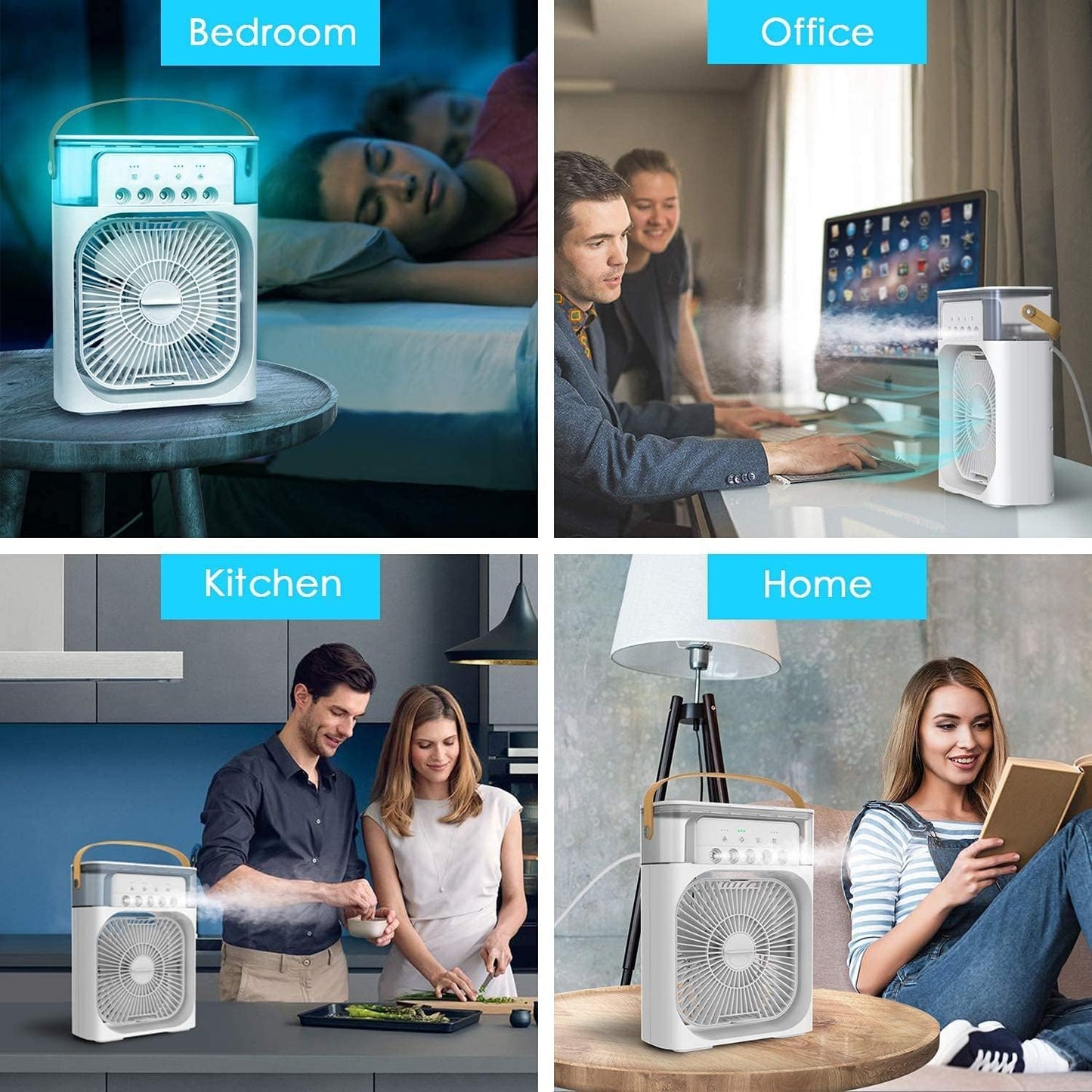 Mini Portable Air Cooler | 3-in-1 Arctic Fan with 7-Color LED, Timer & Adjustable Speeds