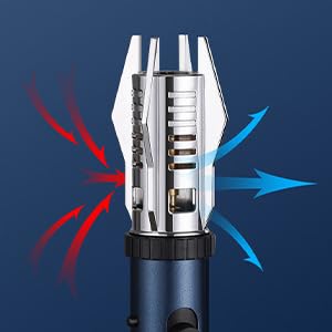 Jet Flame Torch Lighter – Refillable Butane Gas Lighter with Safety Lock, Adjustable Red/Blue Flame, Windproof Metal Body for Camping & Outdoor Use