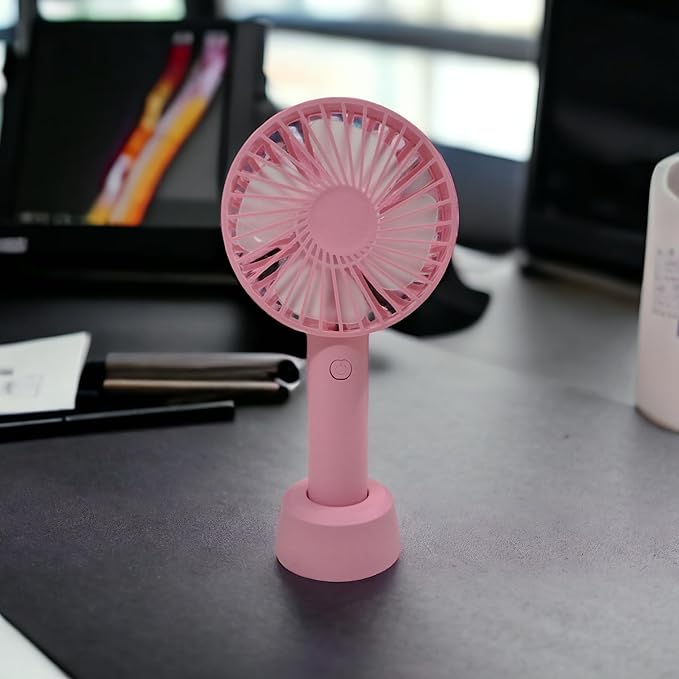 USB Rechargeable Portable Mini Fan | Handheld & Desk Fan with 3-Speed Settings- Set of 2pcs