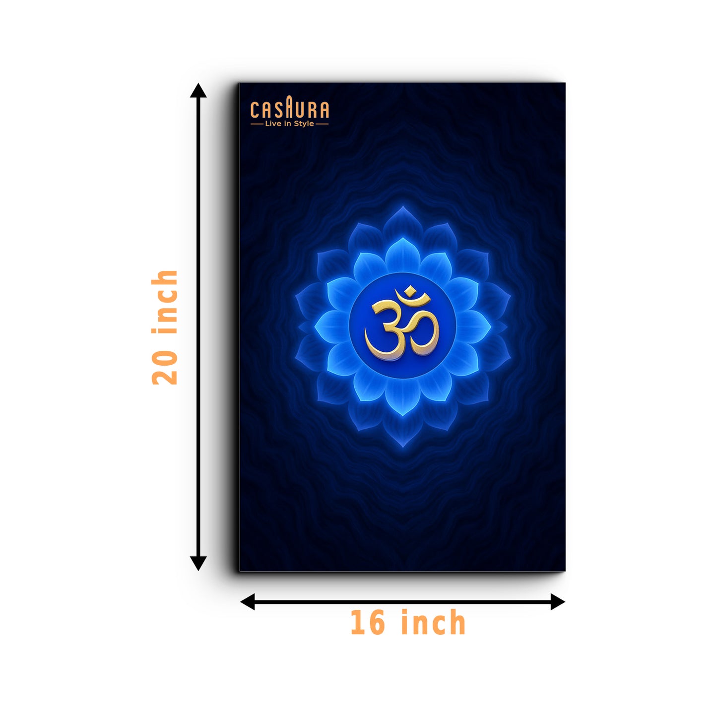 Sacred Om Symbol on Blue Lotus – Spiritual Wall Art Canvas Print