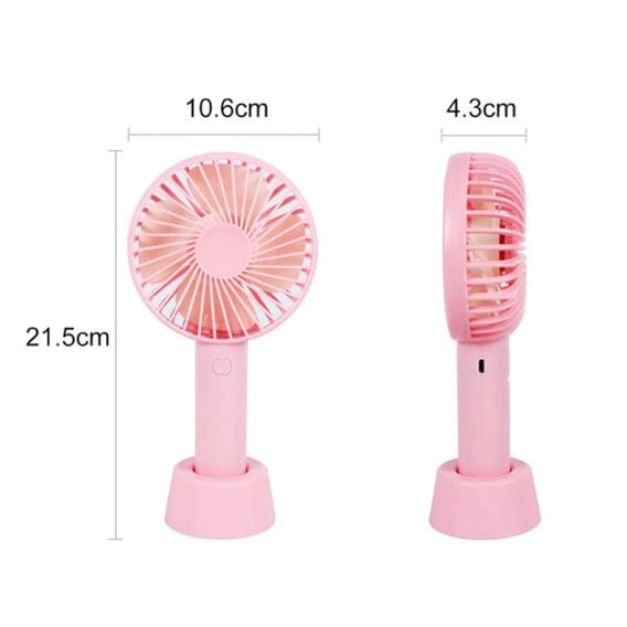 USB Rechargeable Portable Mini Fan | Handheld & Desk Fan with 3-Speed Settings- Set of 2pcs