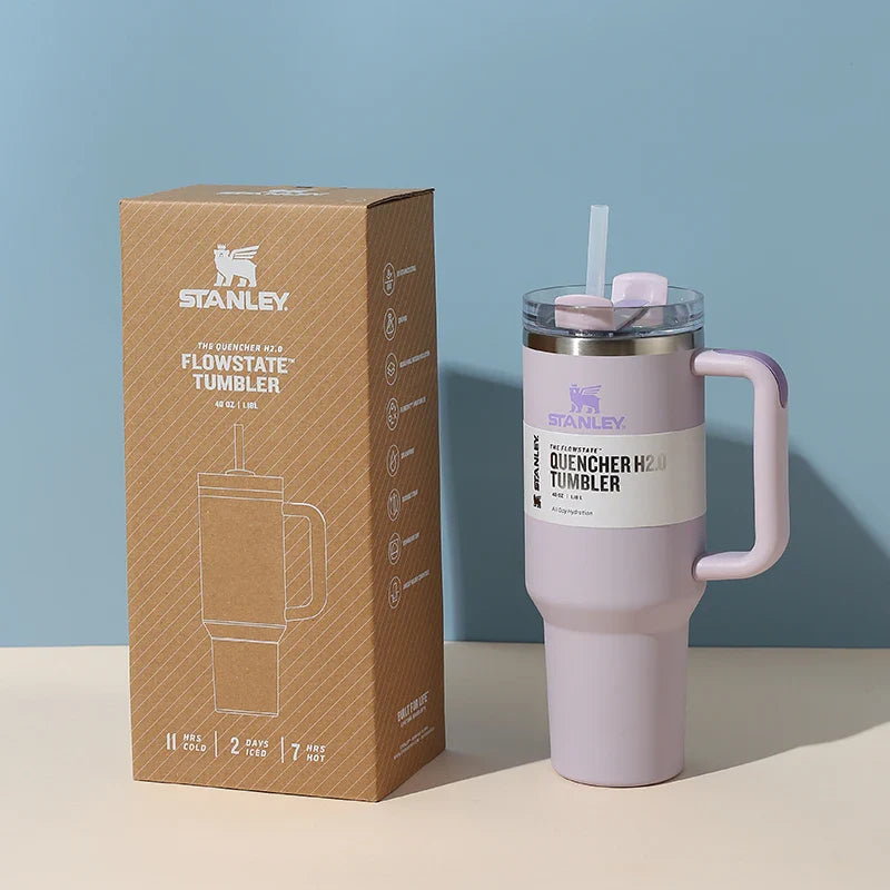 Stanley Stainless Steel Tumbler with Handle – Leak-Proof, Double-Wall Vacuum Insulated Reusable Bottle for Hot & Cold Drinks | Travel Sipper for Office, Gym & Car - 1200ml