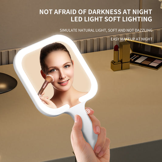 Portable Led Make-up Mirror with Handheld Light for Make-up.