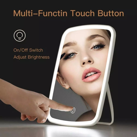 Intelligent Portable Desktop Ladies Makeup Light Adjustable Women Girls Rectangle Mirrors.