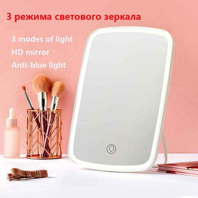 Intelligent Portable Desktop Ladies Makeup Light Adjustable Women Girls Rectangle Mirrors.