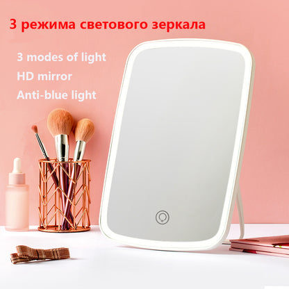 Intelligent Portable Desktop Ladies Makeup Light Adjustable Women Girls Rectangle Mirrors.