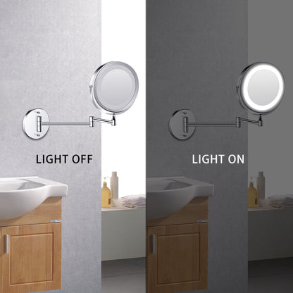 Bathroom Vanity Mirror Led With Lamp Folding Double-Sided Wall-Mounted 7-Inch Fill Light Mirror