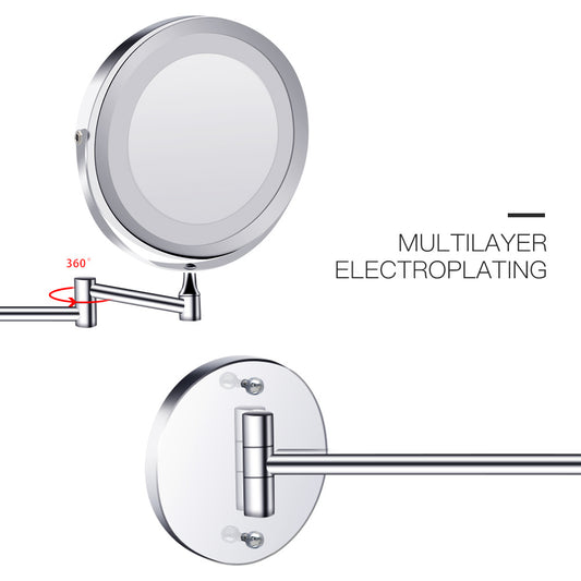 Bathroom Vanity Mirror Led With Lamp Folding Double-Sided Wall-Mounted 7-Inch Fill Light Mirror