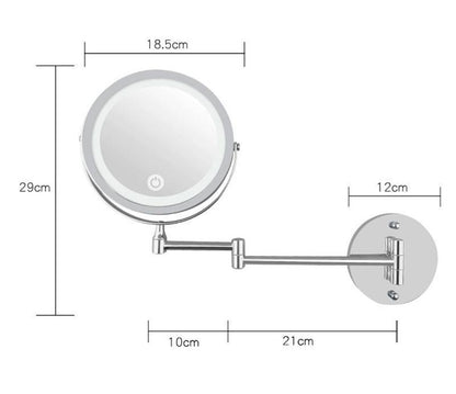Bathroom Vanity Mirror Led With Lamp Folding Double-Sided Wall-Mounted 7-Inch Fill Light Mirror