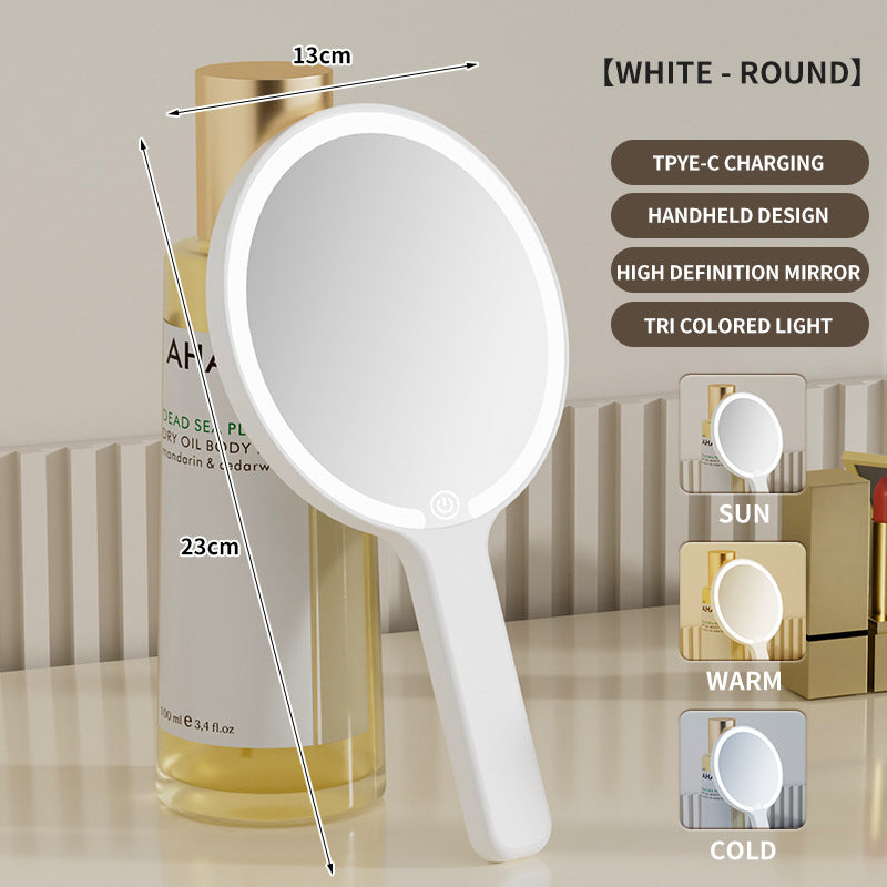 Portable Led Make-up Mirror with Handheld Light for Make-up.
