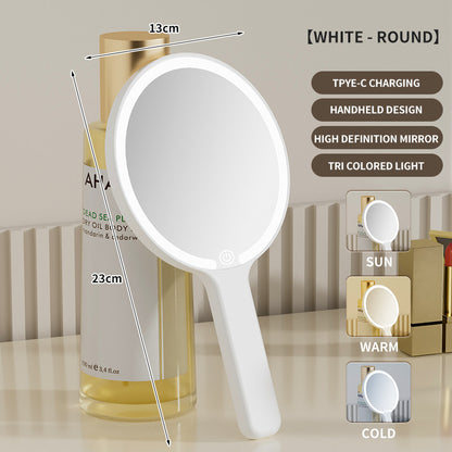 Portable Led Make-up Mirror with Handheld Light for Make-up.
