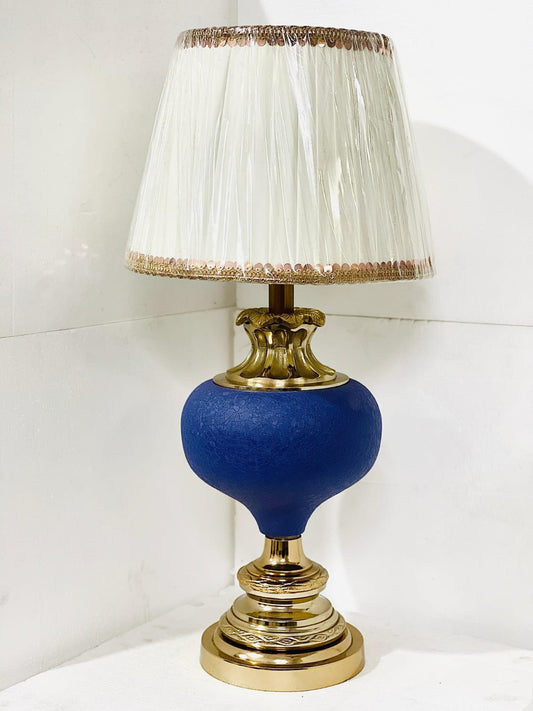 Royal Blue & Gold Table Lamp | Elegant Vintage-Inspired Design