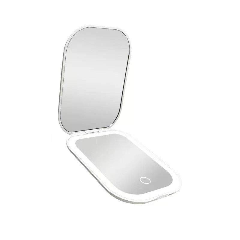 Ultra-thin Foldable Cosmetic Mirror With Light Tri-color Light Convenient HD Luminous.