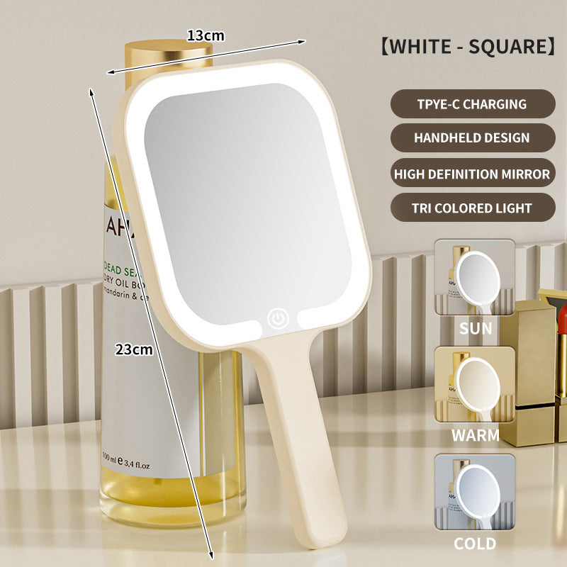 Portable Led Make-up Mirror with Handheld Light for Make-up.