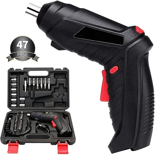 47-in-1 Electric Screwdriver Kit | USB Rechargeable Cordless Mini Drill Driver for Home Improvement