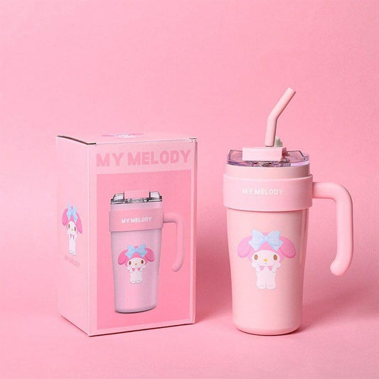 Stainless Steel Insulated Tumbler with Handle & Straw - 860ml, Leak-Proof, Double Wall Vacuum, Dishwasher Safe