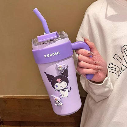 Stainless Steel Insulated Tumbler with Handle & Straw - 860ml, Leak-Proof, Double Wall Vacuum, Dishwasher Safe