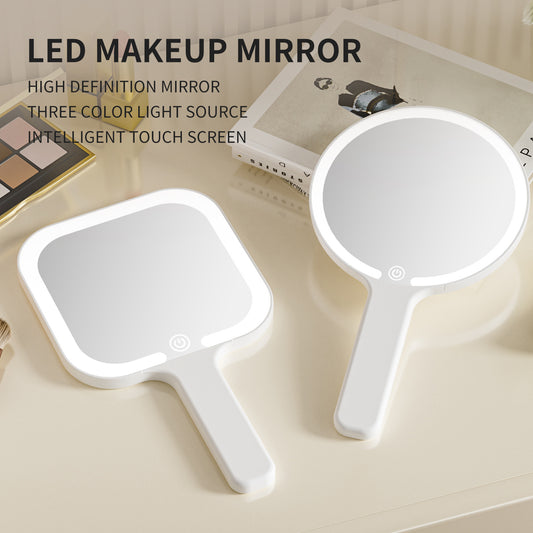 Portable Led Make-up Mirror with Handheld Light for Make-up.