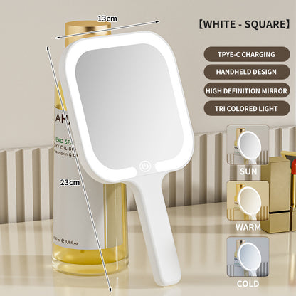 Portable Led Make-up Mirror with Handheld Light for Make-up.