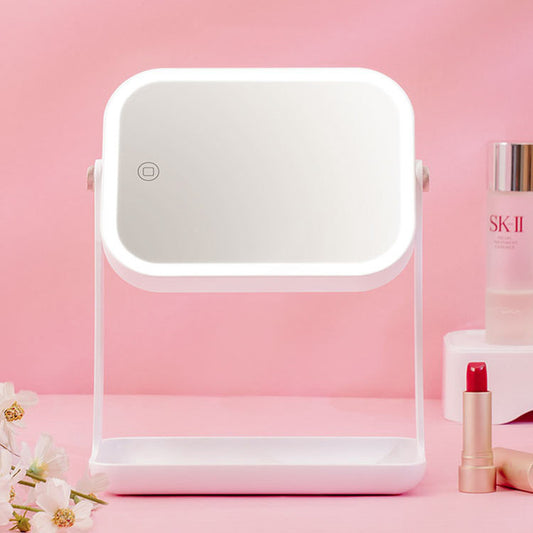 Makeup Mirror Foldable Desktop With Lamp Dormitory Desktop Portable Dressing Led Mirrors.
