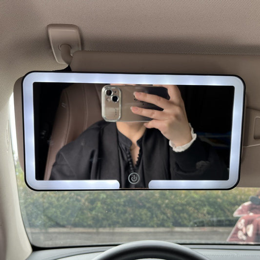 Car Makeup Mirror Sun Visor Co-pilot LED Three-color Adjustable Makeup Mirror