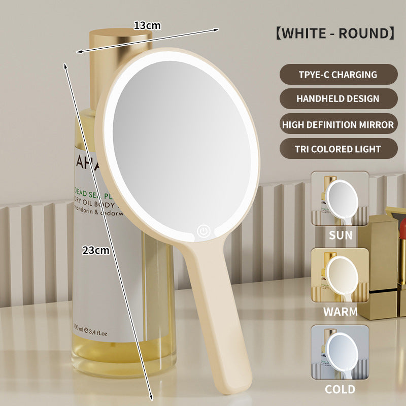 Portable Led Make-up Mirror with Handheld Light for Make-up.