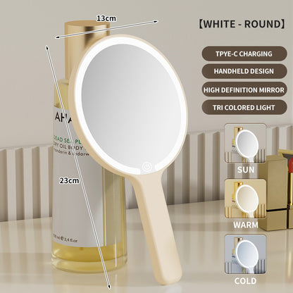 Portable Led Make-up Mirror with Handheld Light for Make-up.