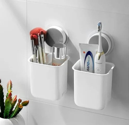 Self-Adhesive Wall-Mounted Toothbrush Holder & Bathroom Storage Organizer – Waterproof, No-Drill, Multipurpose Use