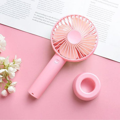 USB Rechargeable Portable Mini Fan | Handheld & Desk Fan with 3-Speed Settings- Set of 2pcs